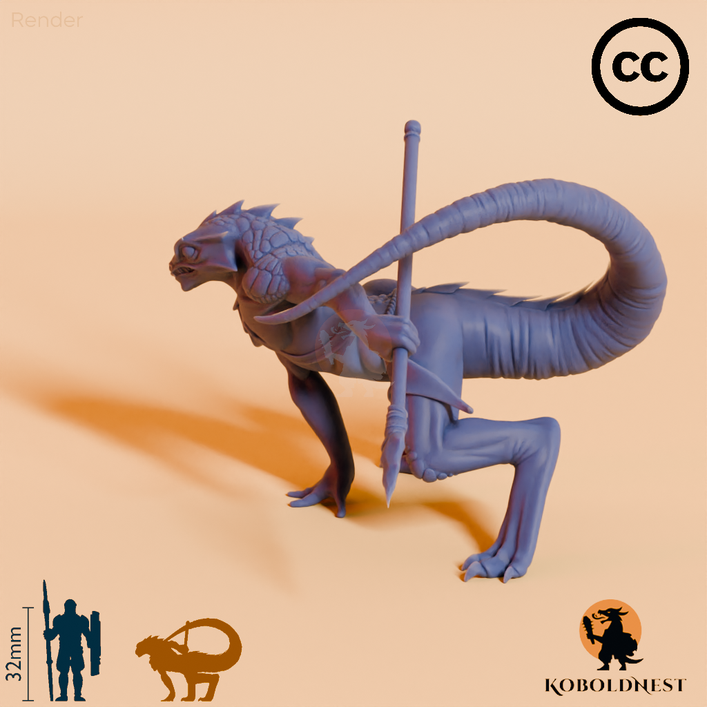 Echsenvolk-Krieger mit Speer 02
