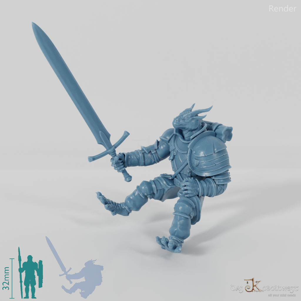 Dragonborn-Krieger 04 - Reiterpose