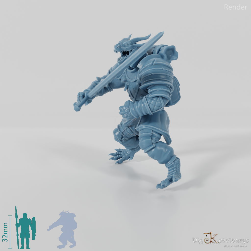 Dragonborn-Krieger 02 - Reiterpose