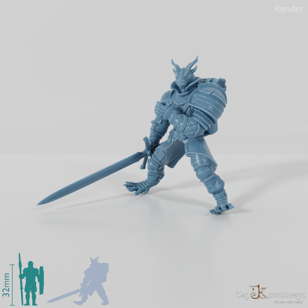 Dragonborn-Krieger 03 - Reiterpose