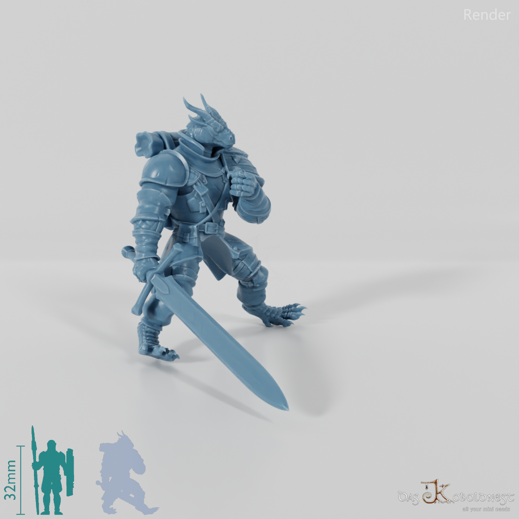 Dragonborn-Krieger 03 - Reiterpose