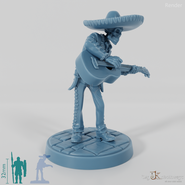 Skelettierter Mariachi-Musikant 01