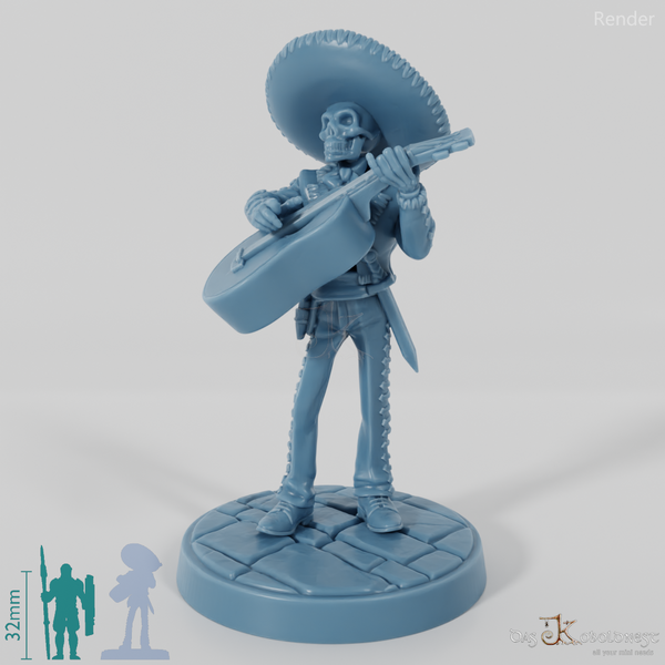 Skelettierter Mariachi-Musikant 02