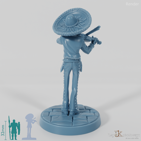 Skelettierter Mariachi-Musikant 03