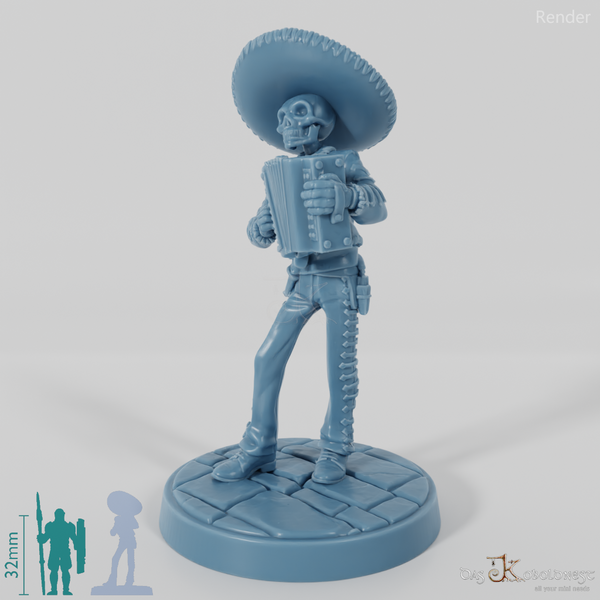 Skelettierter Mariachi-Musikant 05