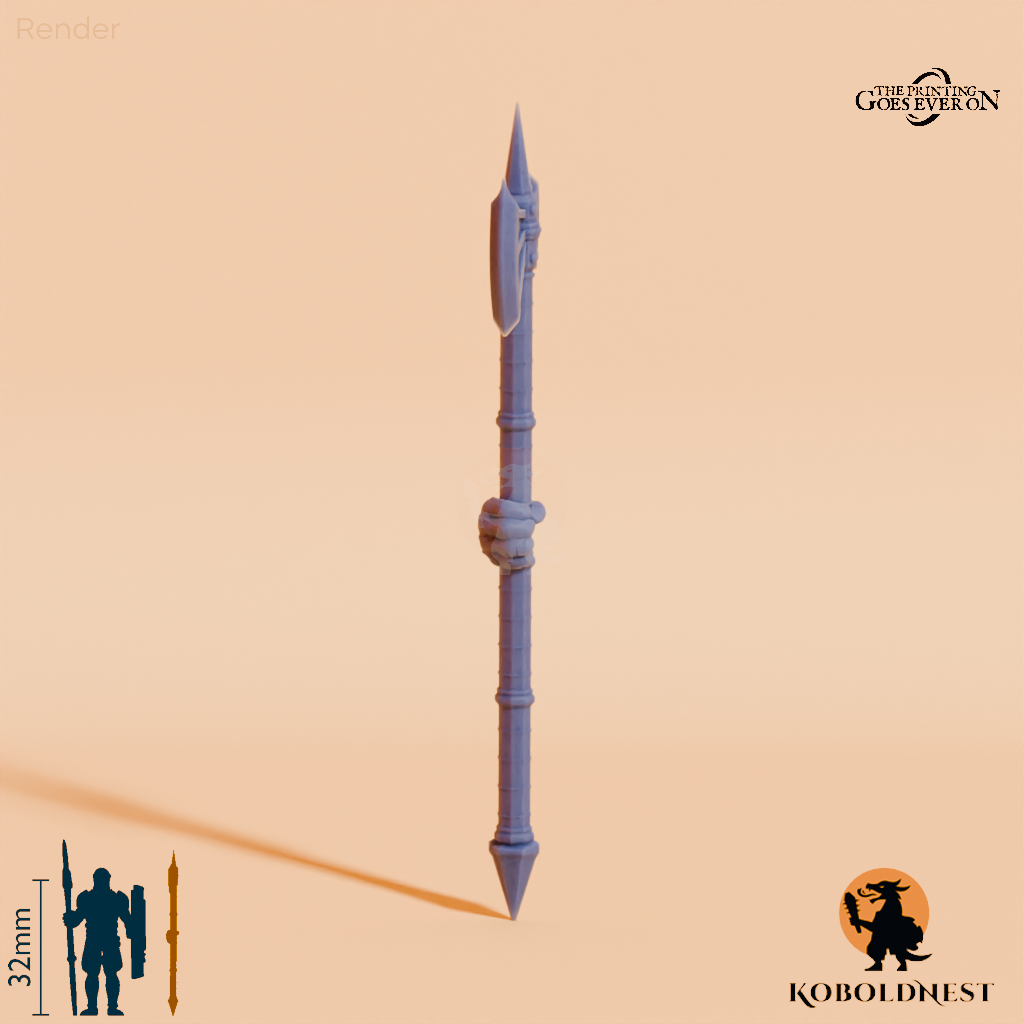 Minenzwerg-Hellebarde A mit Hand