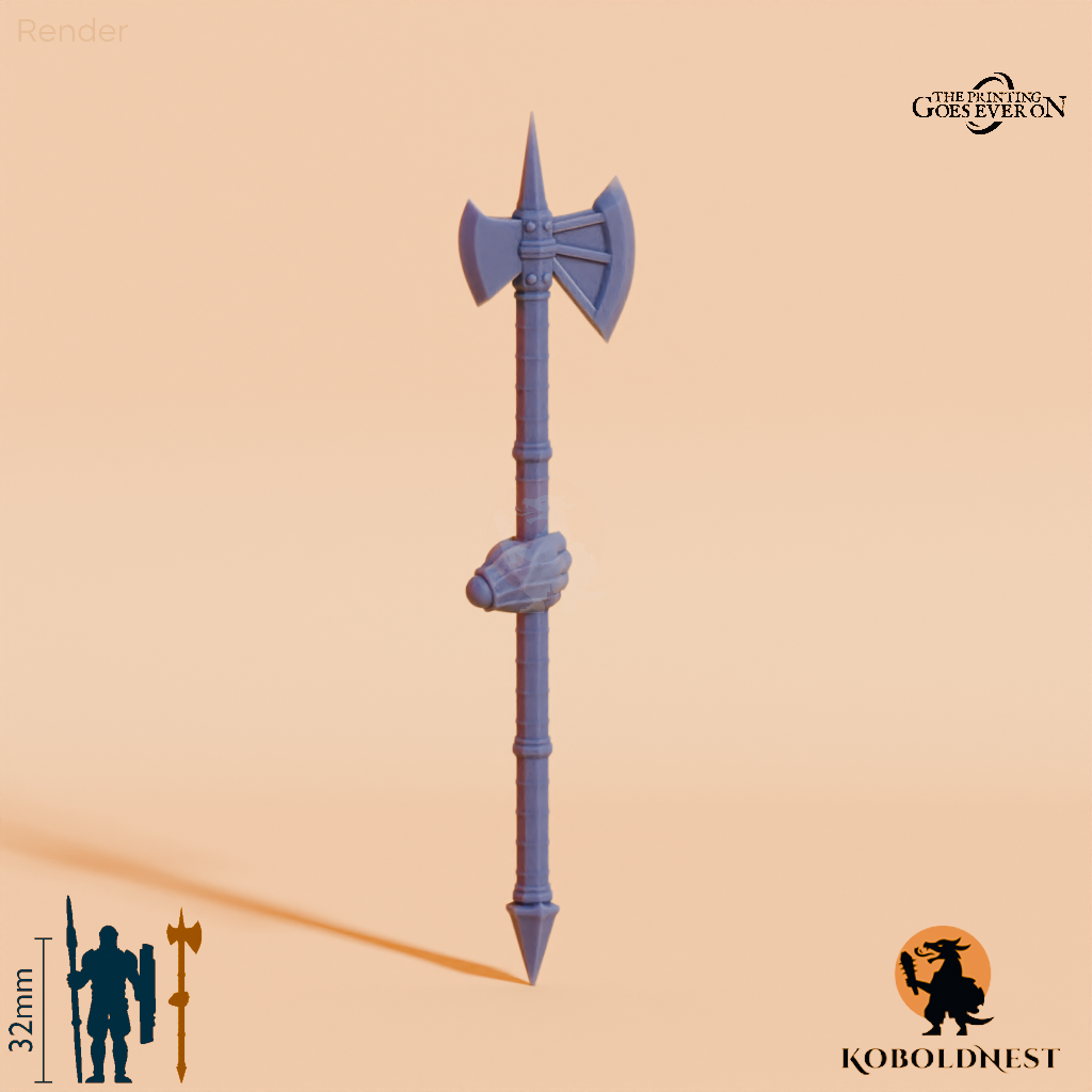 Minenzwerg-Hellebarde A mit Hand