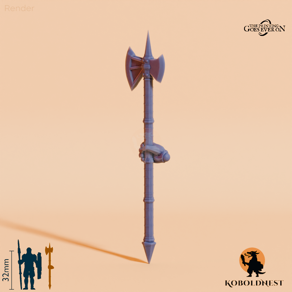 Minenzwerg-Hellebarde A mit Hand