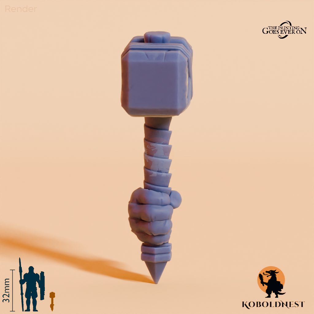 Minenzwerg-Hammer B mit Hand