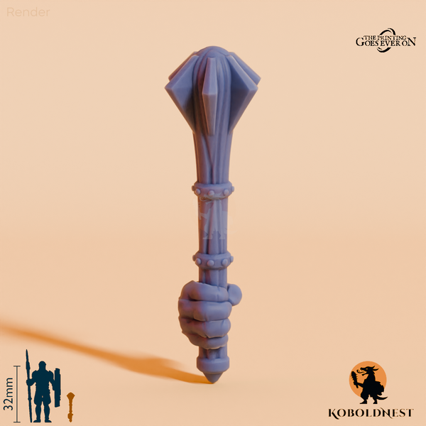 Minenzwerg-Streitkolben A mit Hand