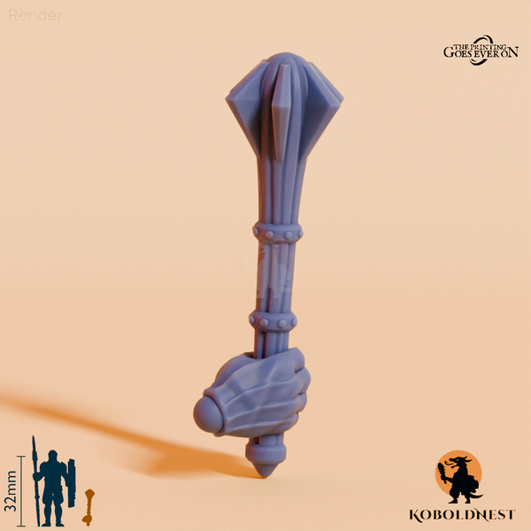 Minenzwerg-Streitkolben A mit Hand