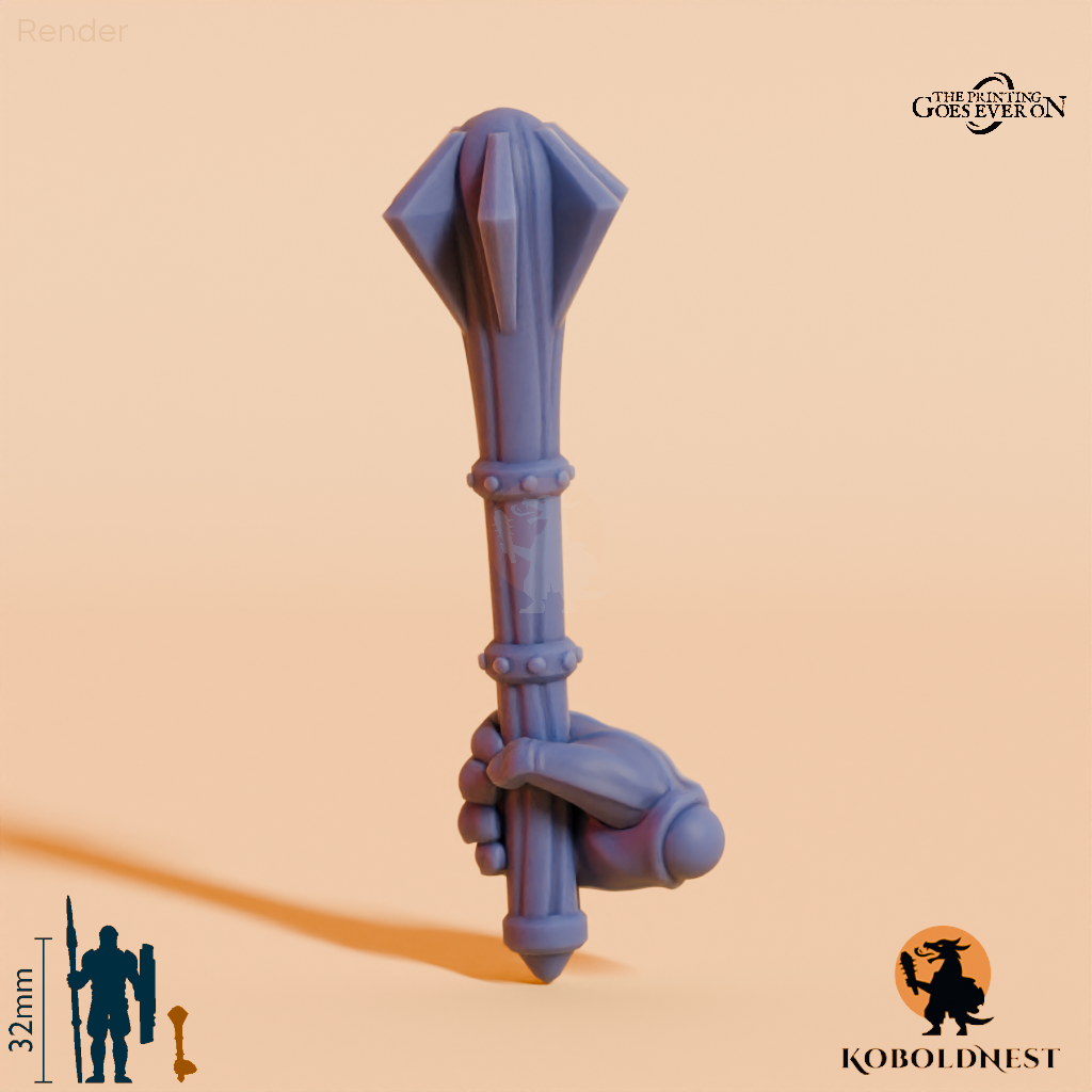 Minenzwerg-Streitkolben A mit Hand