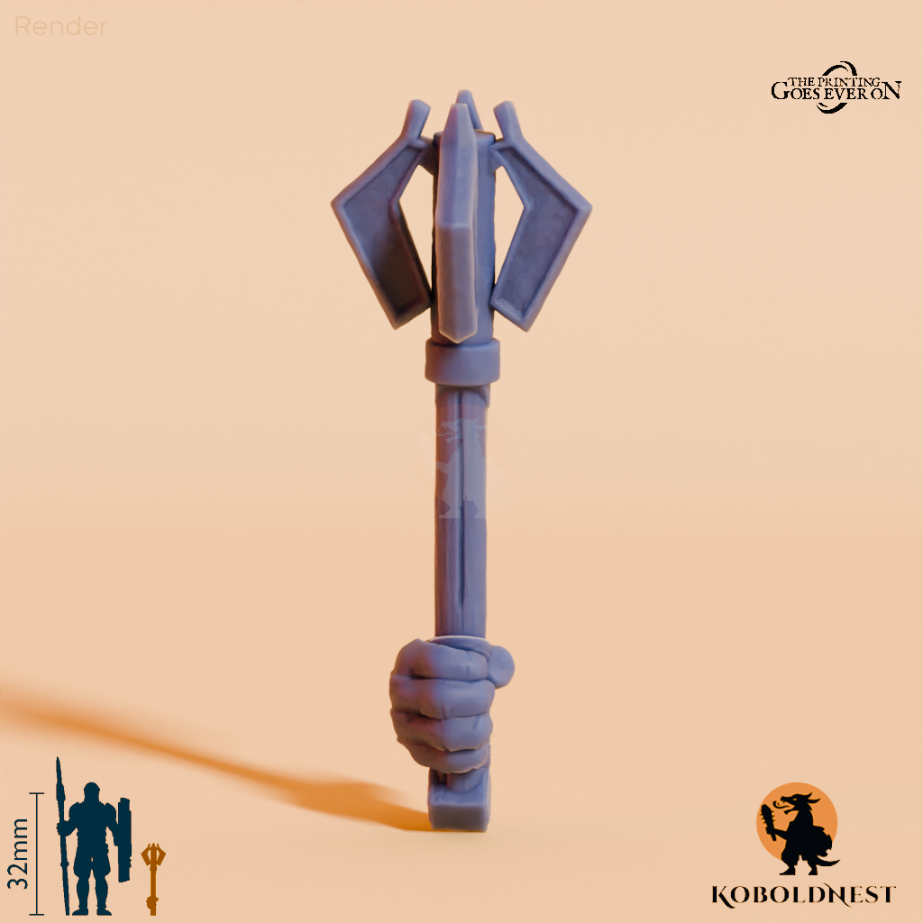 Minenzwerg-Streitkolben C mit Hand