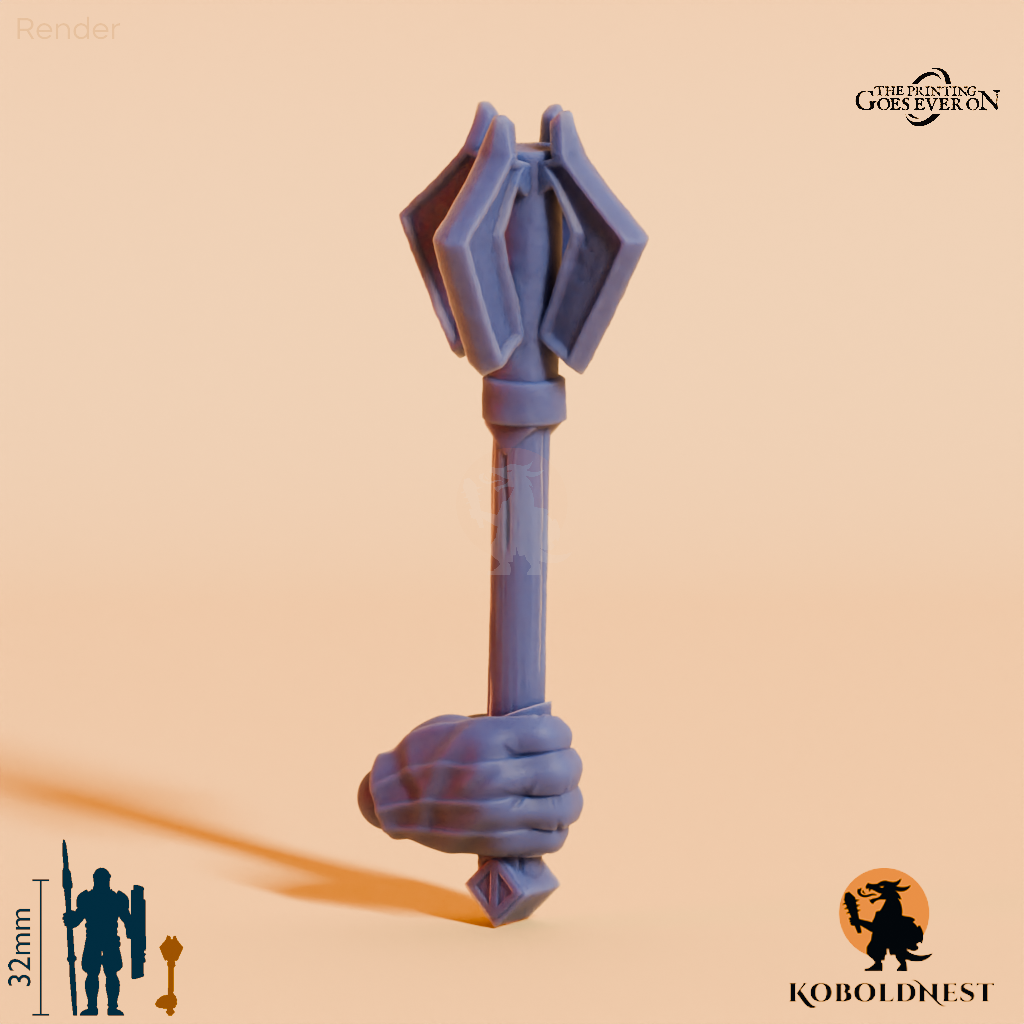 Minenzwerg-Streitkolben C mit Hand