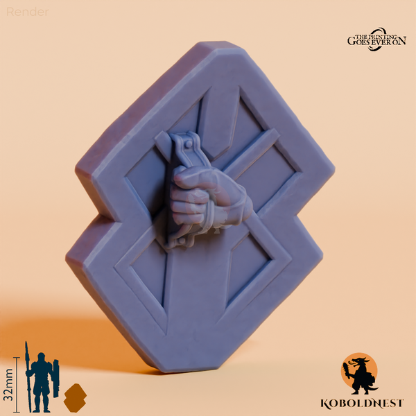 Minenzwerg-Schild B mit Hand