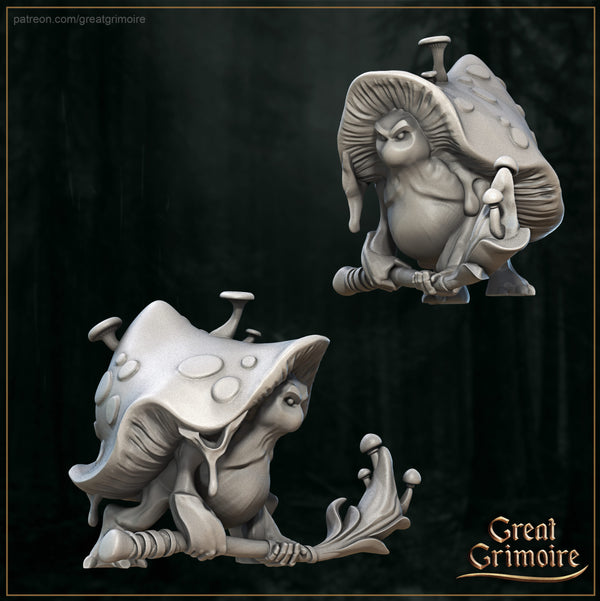 Mushroom people with staff