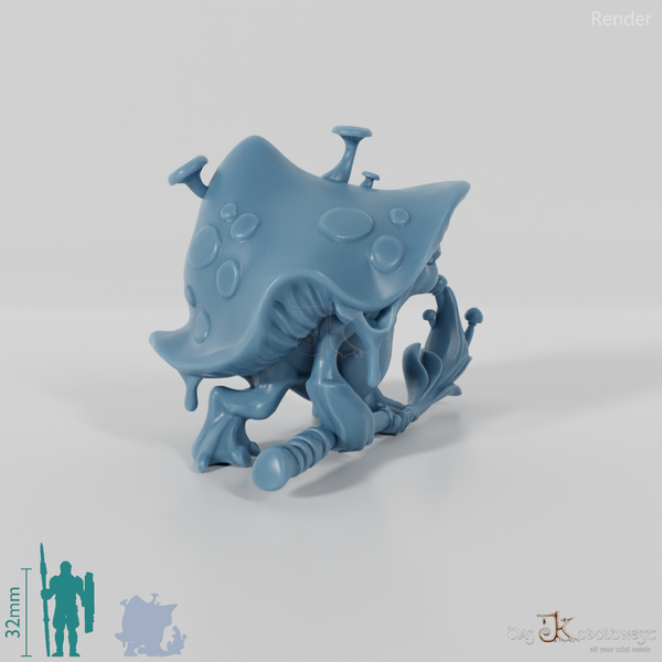 Mushroom people with staff