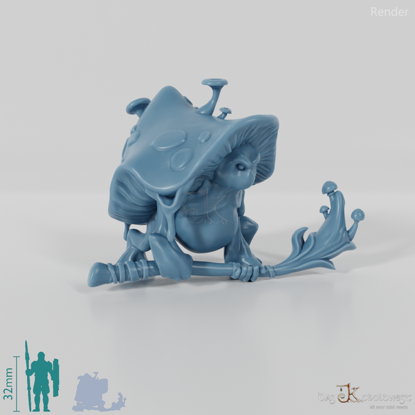 Mushroom people with staff