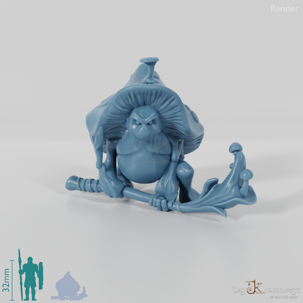 Mushroom people with staff