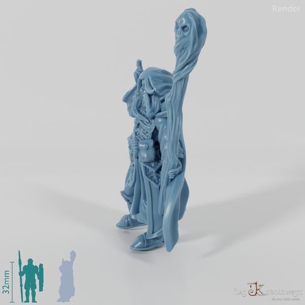 Necromancer with skull staff