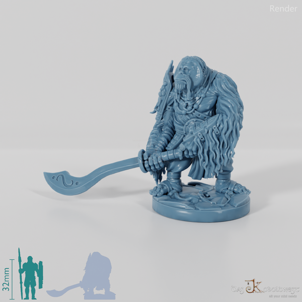 Batu, Affenvolk-Barbar mit Zweihänder