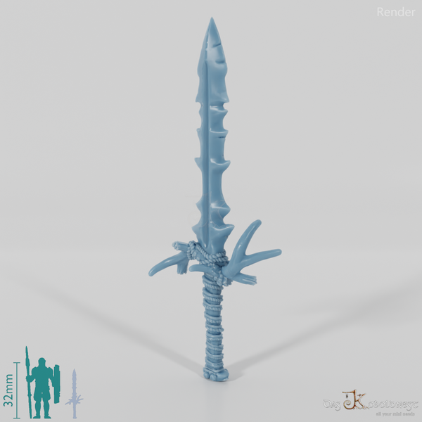 Serrated two-handed sword