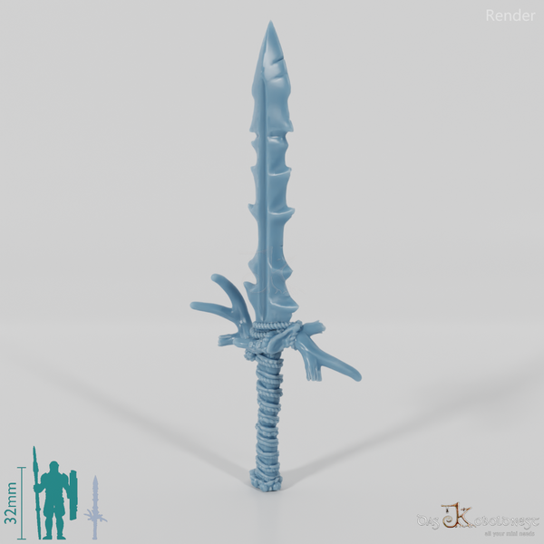 Serrated two-handed sword