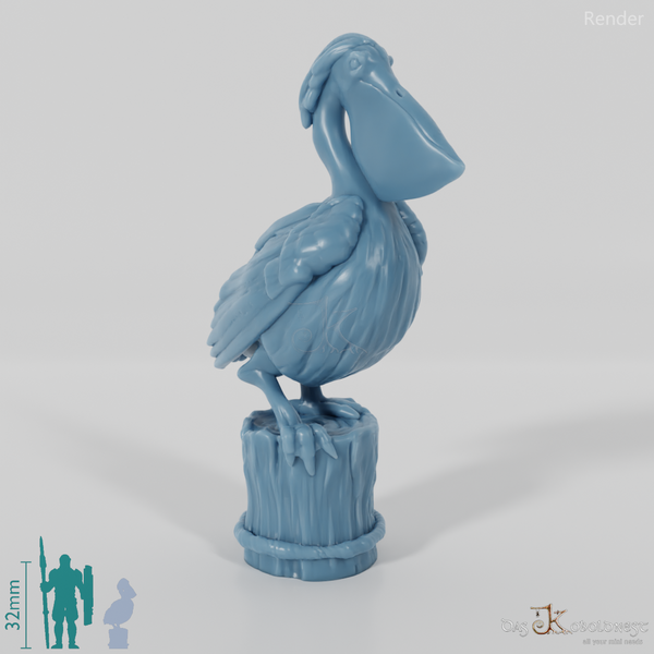 Bird - Pelican on wooden pillar