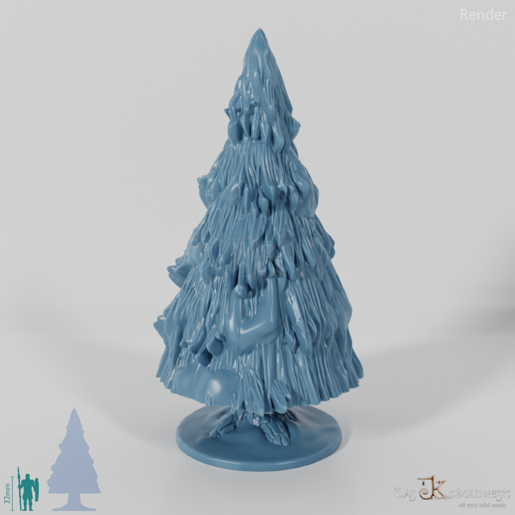 Snowy big fir tree A