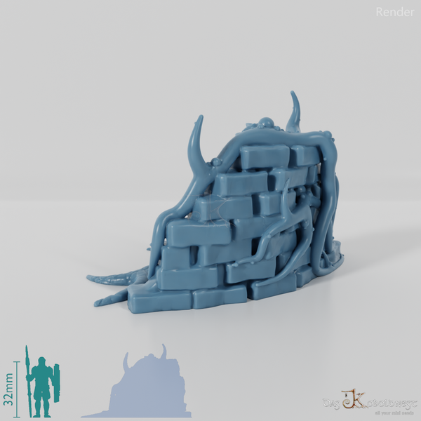 Spiky climbing plant on wall