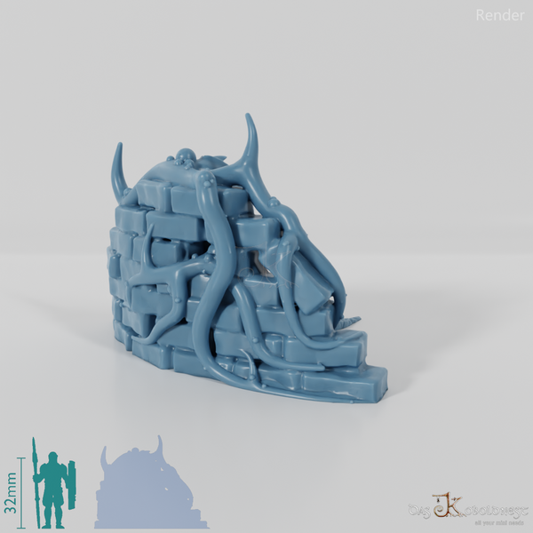 Spiky climbing plant on wall