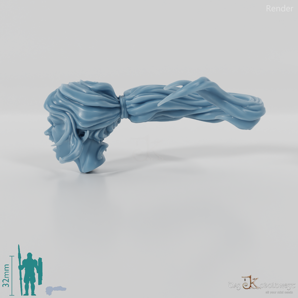 Woman's Head - Blowing Ponytail (Angry)