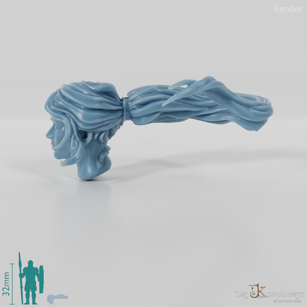 Woman's head - waving ponytail