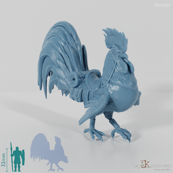 Chicken - Choto, saddled giant rooster