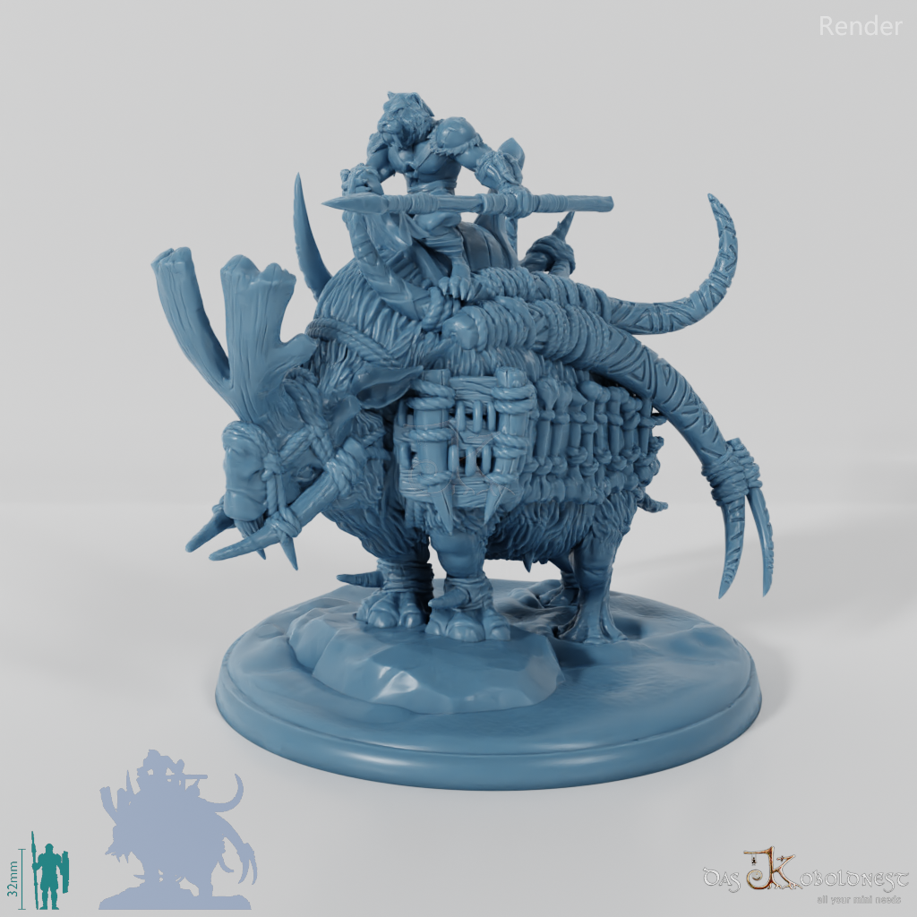 Armored Rhinodon 01 with rider