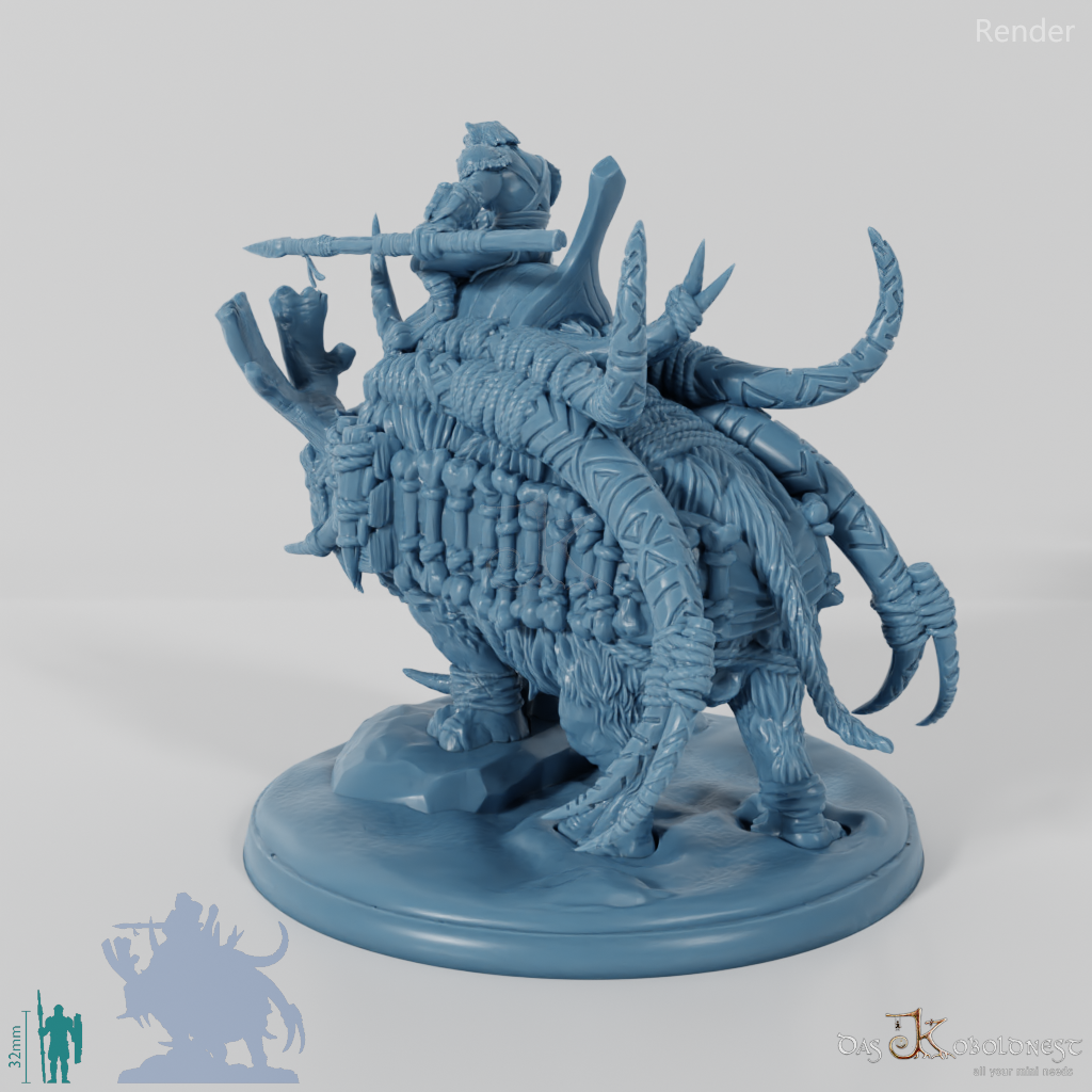 Armored Rhinodon 01 with rider