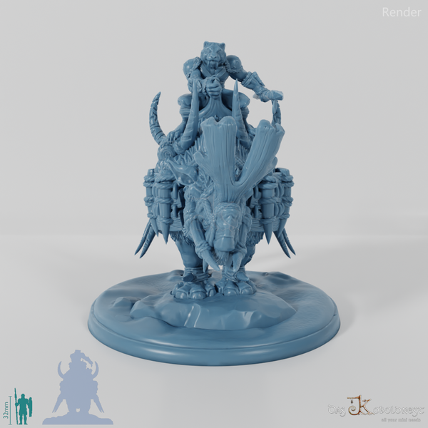 Gerüstetes Rhinodon 01 mit Reiter