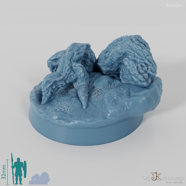 Gnarled willow root on land (base)