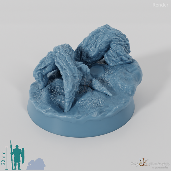 Gnarled willow root on land (base)