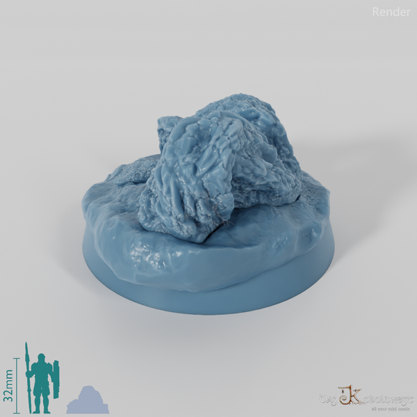 Gnarled willow root on land (base)