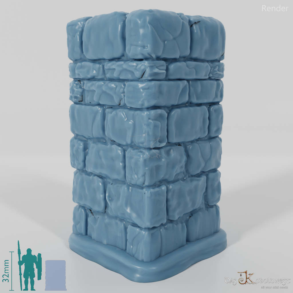 Column - Rough Stone Column Square 04