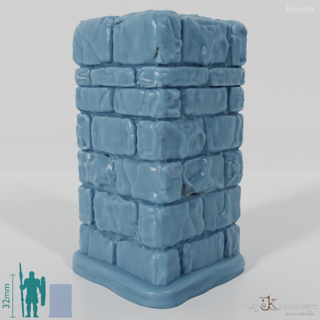 Column - Rough Stone Column Square 04