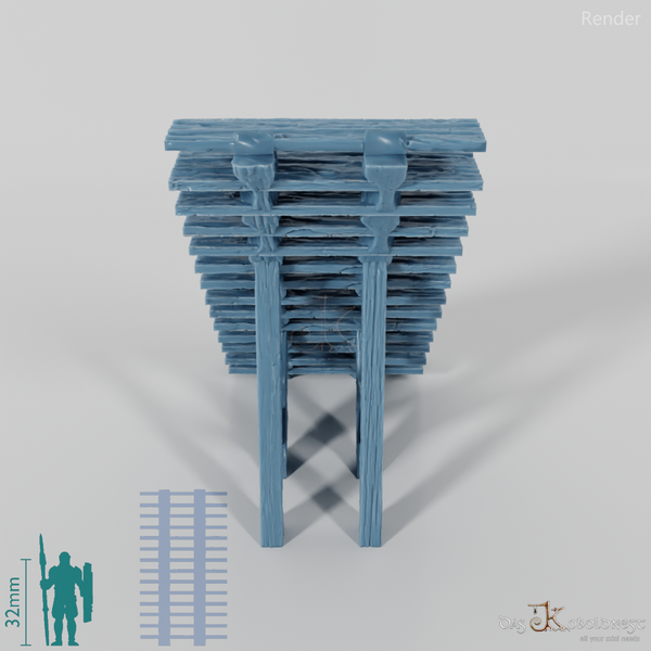 Medieval city - wooden stairs, flat lay