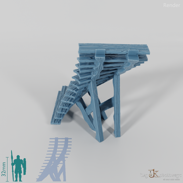 Medieval city - wooden stairs, spiral staircase