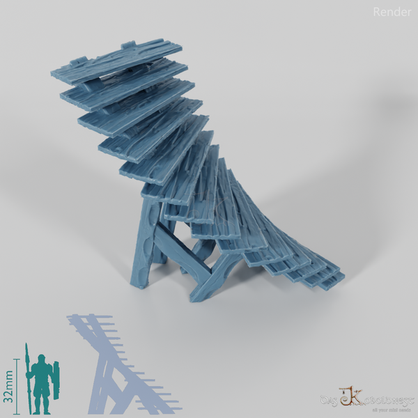 Medieval city - wooden stairs, spiral staircase
