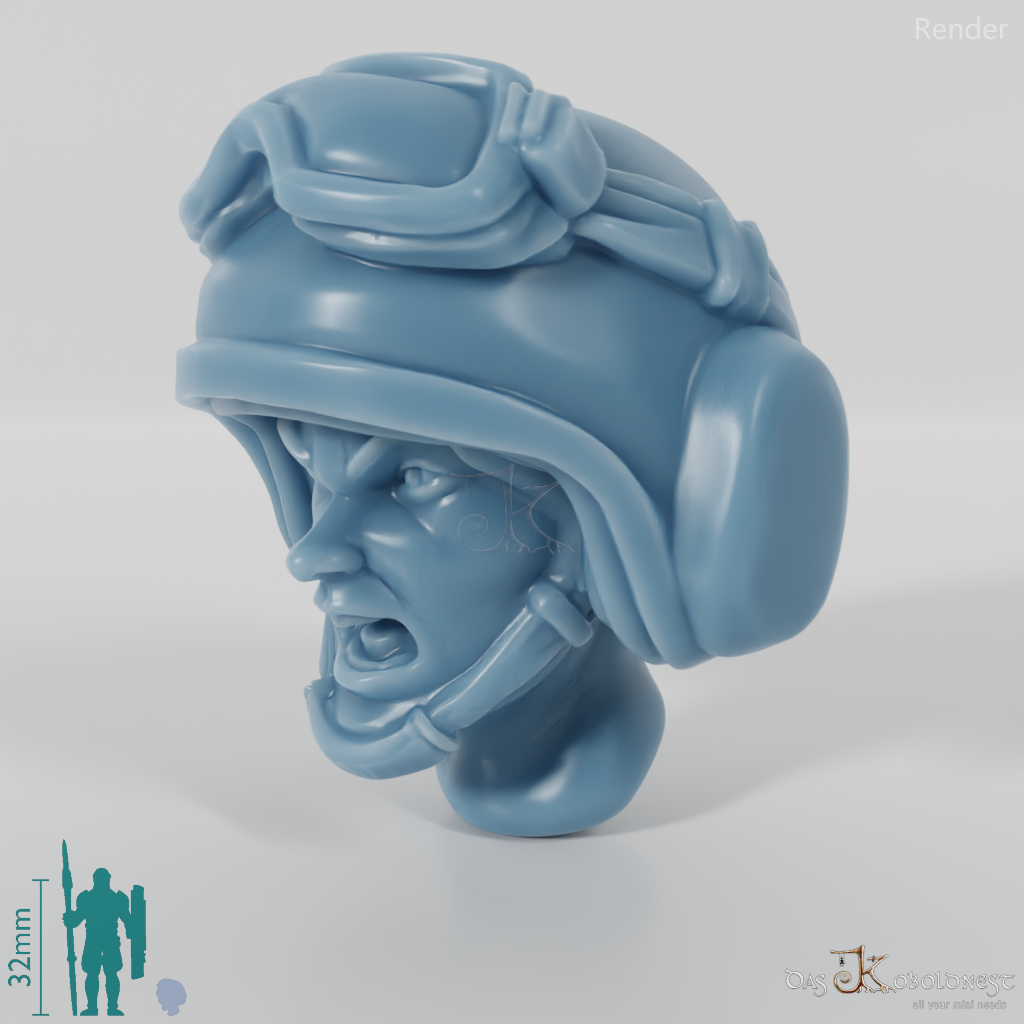 Woman's Head - SciFi Trooper with Glasses (Angry)