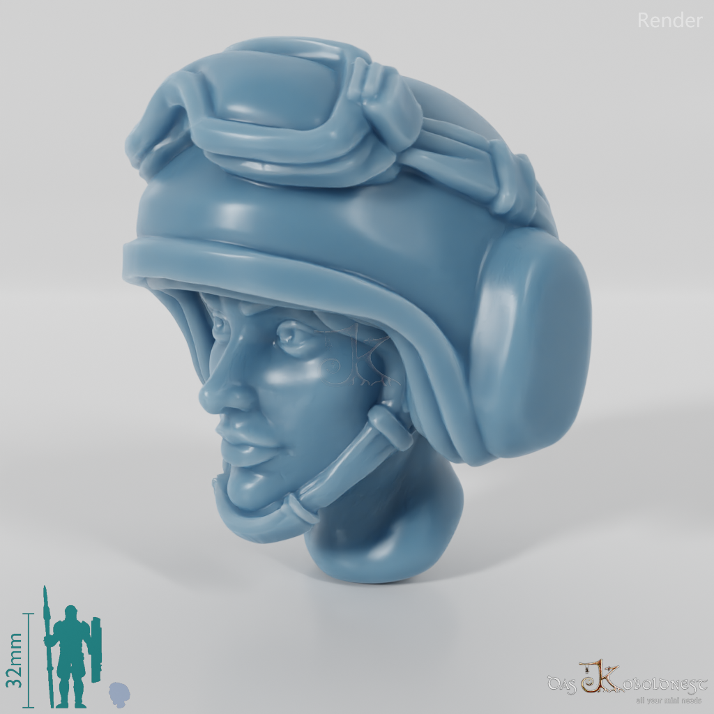 Woman's head - SciFi trooper with glasses