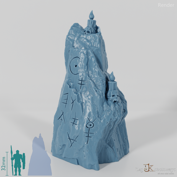 Sacrificial stone inscribed with runes