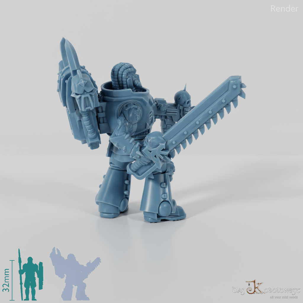 Void Blessed Soldiers - Savage Gladiator with chainsword and pistol 01