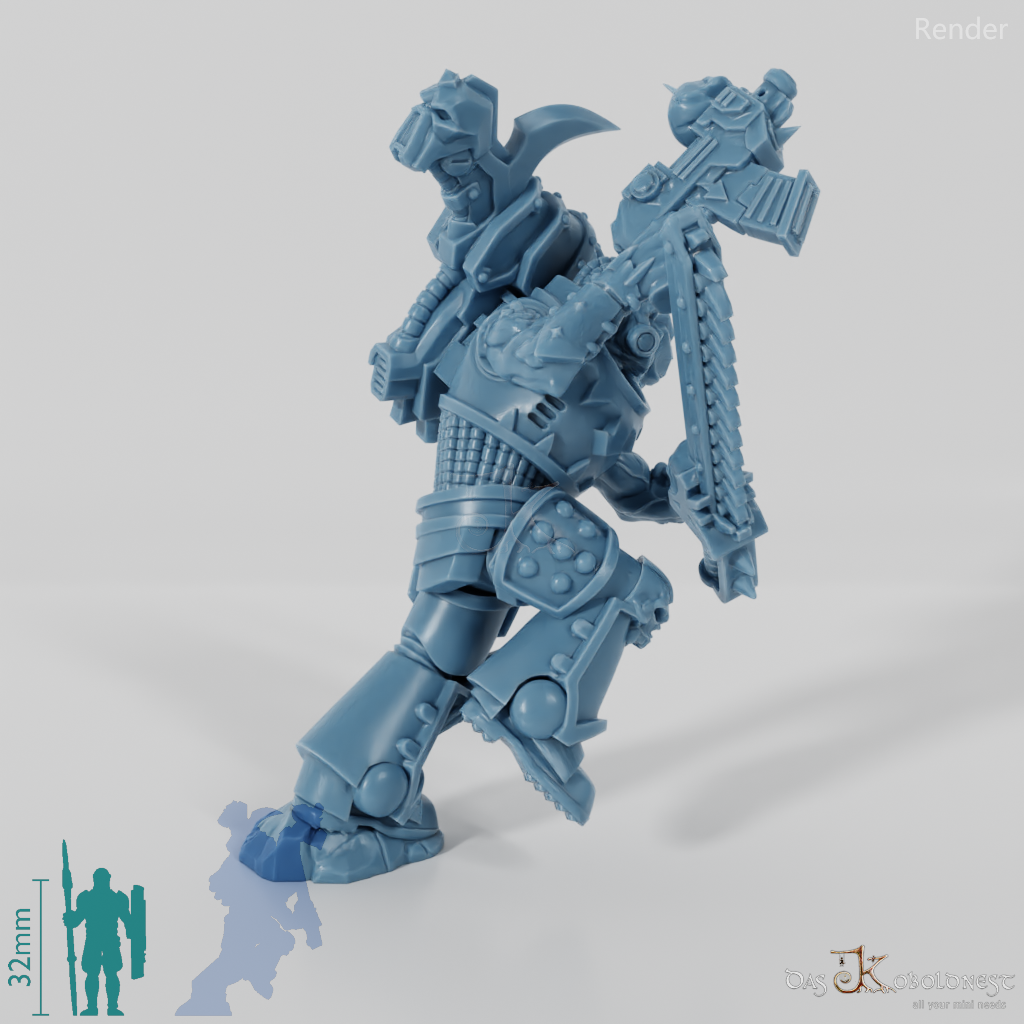 Void Blessed Soldiers - Savage Gladiator with chainsword and pistol 02